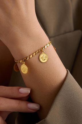 دستبند طلا زرد زنانه 14 عیار Bayar Gold - کد 929496477