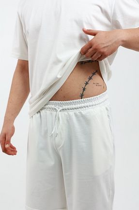 شلوارک و برمودا سفید مردانه رگولار OXVİN - کد 929498618