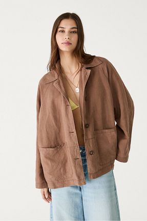 کت قهوه ای زنانه رگولار Stradivarius - کد 929498455