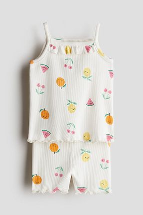 بادی سفید بچه گانه پنبه ای H&M - کد 929631871