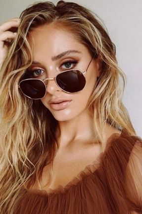 عینک آفتابی قهوه ای زنانه 48 Chunky Frame - کد 929501185