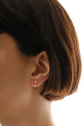 گوشواره نقره صورتی زنانه 925 عیار Söğütlü Silver - کد 929501957