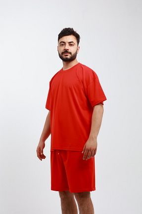 شلوارک و برمودا قرمز مردانه اورسایز OXVİN - کد 929500601