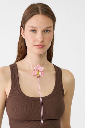 گردنبند جواهر صورتی زنانه Stradivarius - کد 929502591