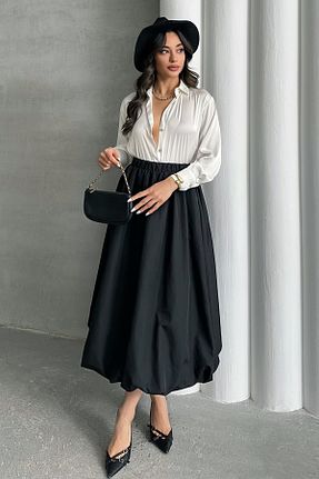دامن مشکی زنانه پارچه MD trend - کد 929495005