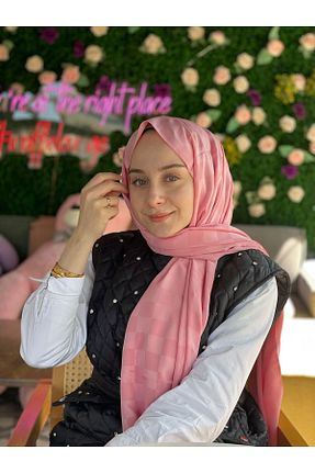 دستمال گردن صورتی زنانه مخلوط پلی استر Sima - کد 929502524