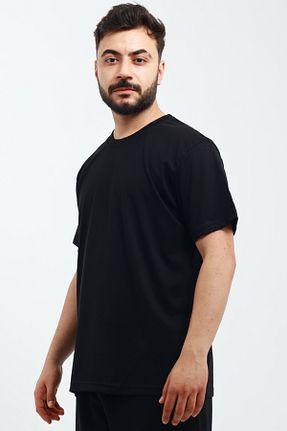 تیشرت مشکی مردانه رگولار OXVİN - کد 929508212