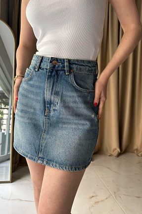 دامن سبز زنانه پنبه ای lizge giyim - کد 929508987