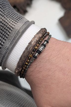 دستبند جواهر طلائی مردانه زیرکن cheetah quality - کد 930350279