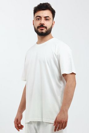 تیشرت سفید مردانه رگولار OXVİN - کد 929508116