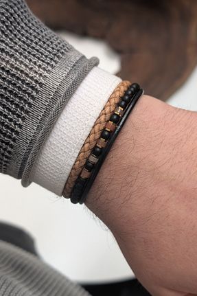دستبند جواهر مشکی مردانه زیرکن cheetah quality - کد 930350281