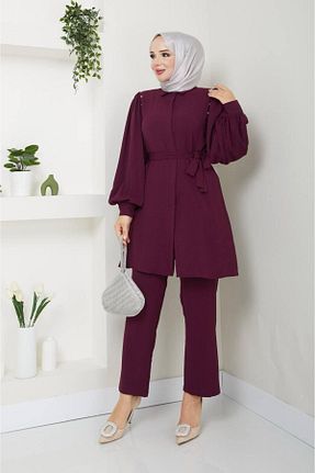 ست بالاتنه و پائین تنه بنفش زنانه flowertime - کد 929516102