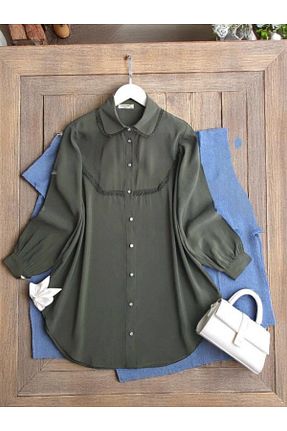 تونیک حجاب خاکی زنانه پلی استر TCN - کد 929524899