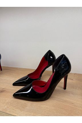 کفش پاشنه بلند کلاسیک مشکی زنانه چرم لاکی MYVOLANTE - کد 925418419