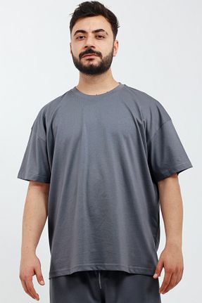تیشرت آبی مردانه اورسایز OXVİN - کد 929537144