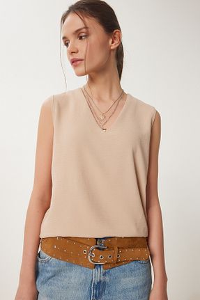 بلوز بژ زنانه Happiness İstanbul - کد 928089528
