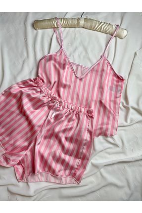 ست لباس راحتی صورتی زنانه ساده ROZENİN LINGERIE - کد 929583299
