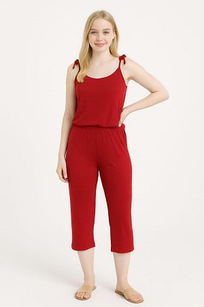 ست لباس راحتی قرمز زنانه گلدار PEMBİŞ HOMEWEAR - کد 929578760
