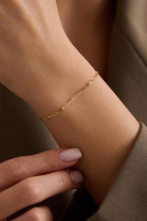 دستبند طلا زرد زنانه 14 عیار Bayar Gold - کد 929585516