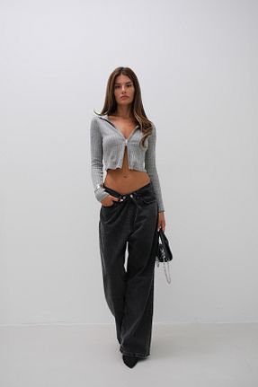 پلیور طوسی زنانه ساده Black Fashion - کد 852392102