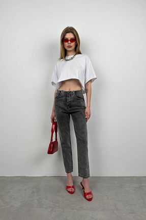 شلوار جین طوسی زنانه پاچه لوله تفنگی Black Fashion - کد 790152420