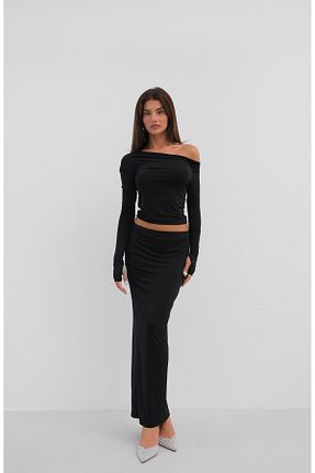 دامن مشکی زنانه مخلوط پلی استر Black Fashion - کد 860713449