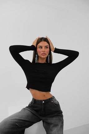 بلوز مشکی زنانه ساده Black Fashion - کد 823030005