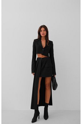 کت مشکی زنانه Fitted Black Fashion - کد 812619301