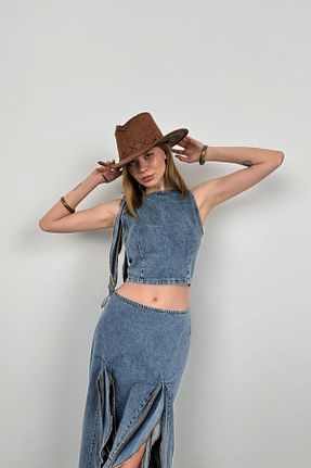 دامن آبی زنانه جین Black Fashion - کد 831374081