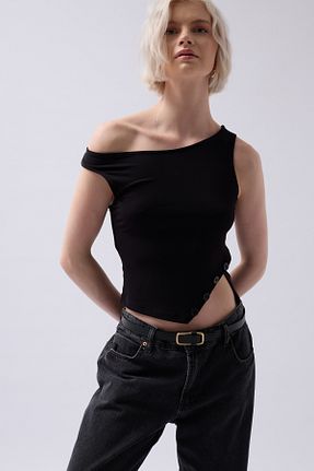 بلوز مشکی زنانه ساده Black Fashion - کد 898948971
