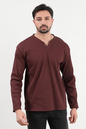 سوئیشرت زرشکی مردانه بافت دار JB John Borners - کد 929618721