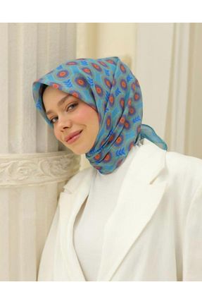 روسری آبی پنبه ای Silk Home - کد 929622559