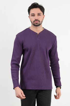 سوئیشرت بنفش مردانه بافت دار JB John Borners - کد 929618869
