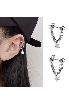 گوشواره غضروفی جواهر متالیک زنانه برنجی monalisatoka - کد 929634474