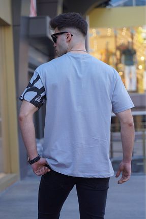 تیشرت طوسی مردانه اورسایز Madmext - کد 251837348