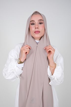 شال بژ زنانه کرپ kermeipek - کد 927130818