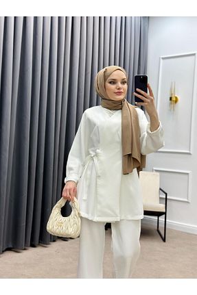 ست بالاتنه و پائین تنه سفید زنانه رگولار bezenstore - کد 929644688