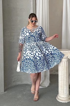 لباس سایز بزرگ سفید زنانه سایز بزرگ Stil Diva - کد 929636519