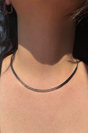 گردنبند استیل ( فولاد ) طوسی زنانه استیل (فولاد) Takıştır - کد 929633009