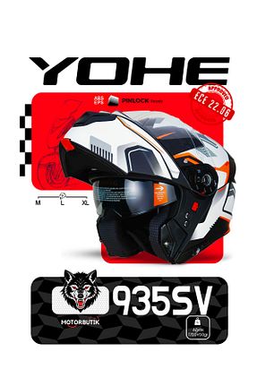 کلاه ایمنی موتور سواری مشکی چانه بازشو Yohe - کد 924629586