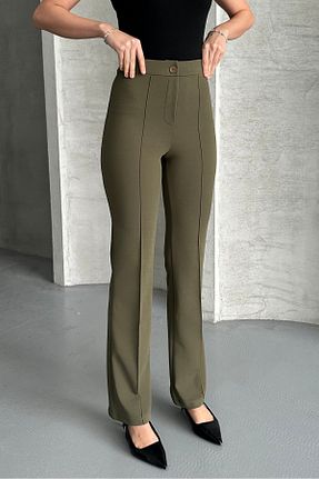 شلوار خاکی زنانه پنبه - پلی استر - الاستین macharel jeans - کد 903188986