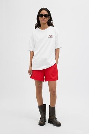 تیشرت سفید زنانه اورسایز Jack & Jones - کد 929667845