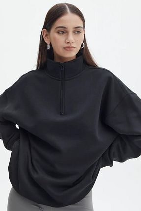 سوئیشرت مشکی زنانه ساده Madmext - کد 759696928