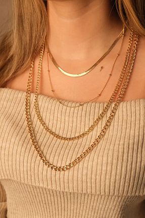 گردنبند جواهر متالیک زنانه Staınless - کد 929667361