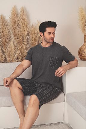 ست لباس راحتی طوسی مردانه پنبه ای Sude HOMEWEAR - کد 925586339
