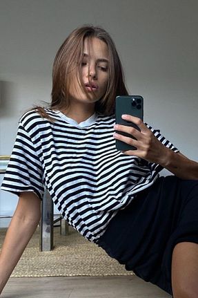 تیشرت مشکی زنانه رگولار Madmext - کد 664436799