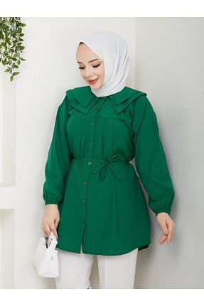 تونیک حجاب سبز زنانه پنبه ای moda periy - کد 929681499