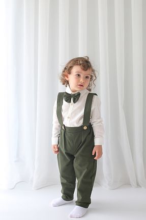 ست بالاتنه و پائین تنه خاکی بچه گانه بافتنی Catz Kids - کد 834011150