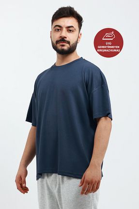 تیشرت طوسی مردانه اورسایز OXVİN - کد 921944601