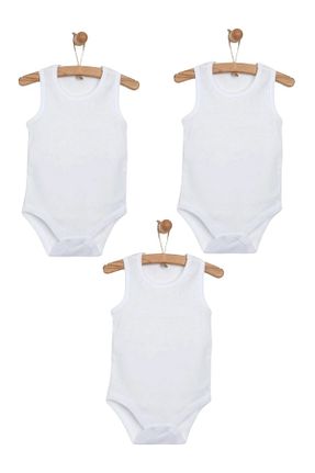 بادی و سرهمی نوزادی سفید بچه گانه پنبه ای mixibaby - کد 929681385